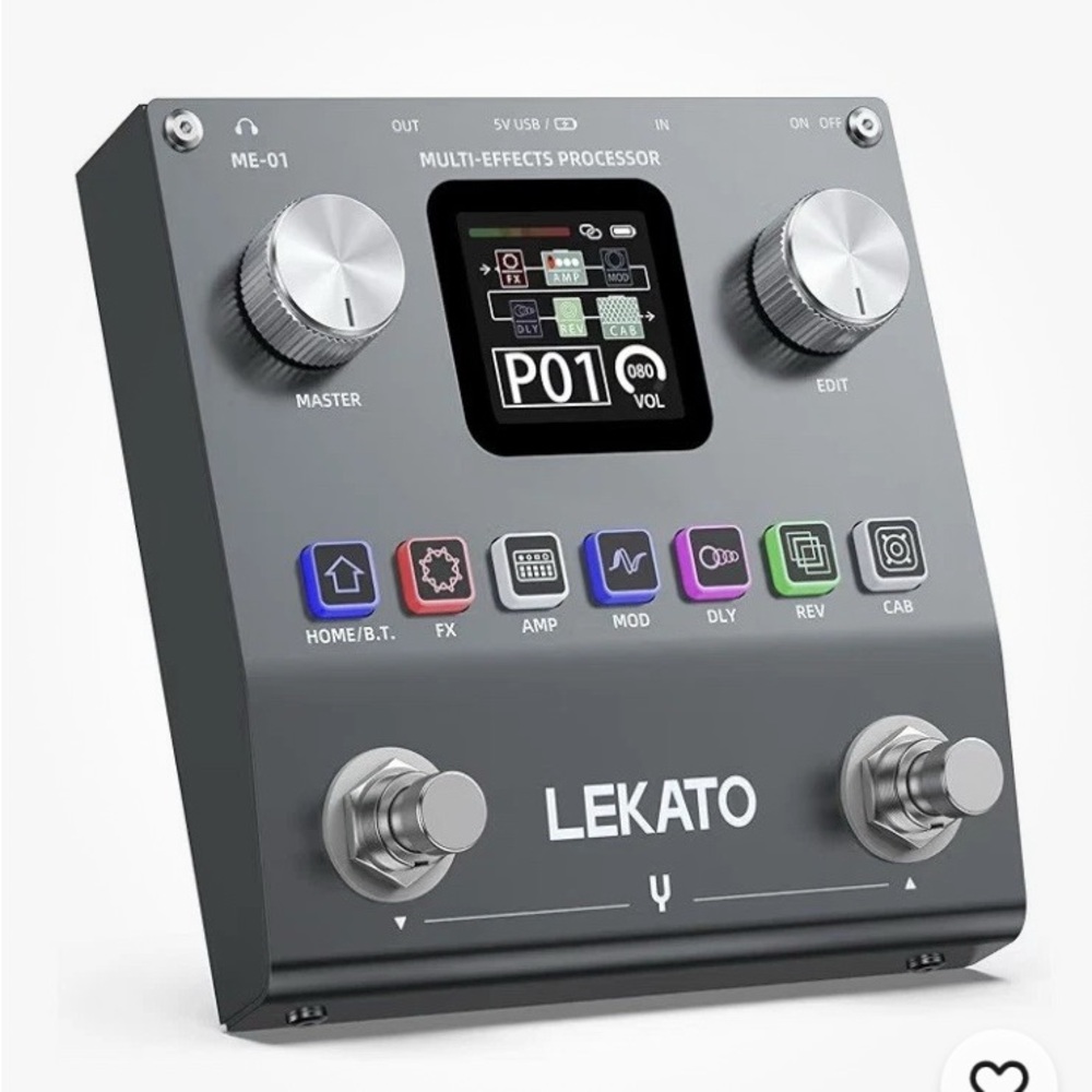 Gray Multi-Effects Guitar Processor Pedal